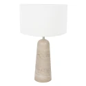anne light & home Tischleuchte TRAVINO, 1-flammig, H: 49cm, E27, IP20, stein / Schirm creme
