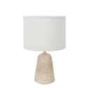anne light & home Tischleuchte TRAVINO, 1-flammig, H: 34cm, E27, IP20, stein / Schirm creme
