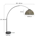 Steinhauer arc luminaire NOX LIGHT 1 flame E27 IP20, black dimmable