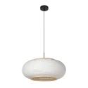Steinhauer Pendelleuchte SILVA ALBA, 1-flammig, E27, IP20,  schwarz / Schirm leinenweiß