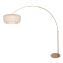Steinhauer Bogenlampe VELA LINO, 1-flammig, E27, IP20, bronze / Schirm creme