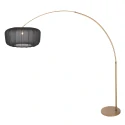 Steinhauer Bogenlampe VELA LINO, 1-flammig, E27, IP20, bronze / Schirm schwarz