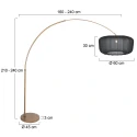 Steinhauer Bogenlampe VELA LINO, 1-flammig, E27, IP20, bronze / Schirm schwarz