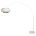 Steinhauer Bogenlampe SILVA ALBA, 1-flammig, E27, IP20, Schirm leinenweiß, creme