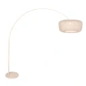 Steinhauer Bogenlampe VELA LINO, 1-flammig, E27, IP20, creme / Schirm creme
