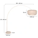 Steinhauer Bogenlampe VELA LINO, 1-flammig, E27, IP20, creme / Schirm creme