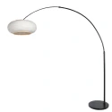 Steinhauer Bogenlampe SILVA ALBA, 1-flammig, E27, IP20, Schirm leinenweiß, schwarz