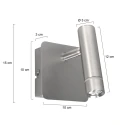 wall luminaire VOLARI 1 flame IP20, steel dimmable