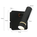 Steinhauer wall luminaire VOLARI 1 flame IP20, black dimmable