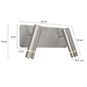 wall luminaire VOLARI 2 flames IP20, steel dimmable