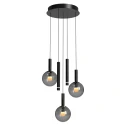 Steinhauer pendant luminaire VOLARI 5 flames IP20, black dimmable