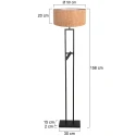 Steinhauer floor lamp STANG 2 flames E27 IP20, black 