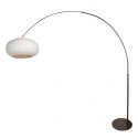 Steinhauer Bogenlampe SILVA ALBA, 1-flammig, E27, IP20, Schirm leinenweiß, cacao