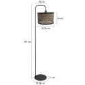 Steinhauer floor lamp STANG 1 flame E27 IP20, black dimmable