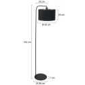 Steinhauer floor lamp STANG 1 flame E27 IP20, black dimmable