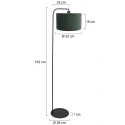 Steinhauer Stehleuchte STANG, Fuß rund, 1-flammig, H: 155cm, E27, IP20, schwarz, Schirm grün