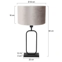 Steinhauer Tischleuchte STANG, Doppelfuß oval, 1-flammig, H: 60cm, E27, IP20, schwarz, Schirm silber