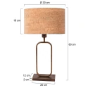 Steinhauer Tischleuchte STANG, Doppelfuß oval, 1-flammig, H: 60cm, E27, IP20, bronze, Schirm kork