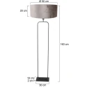 Steinhauer floor lamp STANG 1 flame E27 IP20, black dimmable
