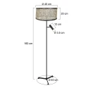 Steinhauer LED Stehleuchte STANG, Tripod, 2-flammig, H: 160cm, E27 + GU10, 3W, 2700K, 250lm, IP20, schwarz, Schirm bambus dunkel