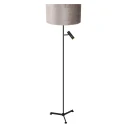 Steinhauer LED Stehleuchte STANG, Tripod, 2-flammig, H: 160cm, E27 + GU10, 3W, 2700K, 250lm, IP20, schwarz, Schirm silber