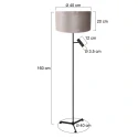 Steinhauer LED Stehleuchte STANG, Tripod, 2-flammig, H: 160cm, E27 + GU10, 3W, 2700K, 250lm, IP20, schwarz, Schirm silber