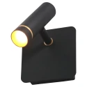 Mexlite wall luminaire LUMO 1 flame IP20, black dimmable