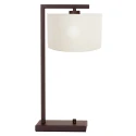 Steinhauer Tischleuchte STANG, Fuß eckig, 1-flammig, H: 51cm, E27, IP20, cacao, Schirm weiß