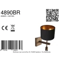 LED Wandleuchte STANG, 2-flammig, E27, 1W, 2900K, 100lm, IP20, mit Lesespot, bronze, Schirm schwarz/gold