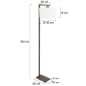 Steinhauer floor lamp STANG 1 flame E27 IP20, bronze dimmable