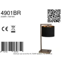 Steinhauer Tischleuchte STANG, Fuß eckig, 1-flammig, H: 51cm, E27, IP20, bronze, Schirm schwarz/gold