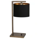 Steinhauer Tischleuchte STANG, Fuß eckig, 1-flammig, H: 51cm, E27, IP20, bronze, Schirm schwarz/gold