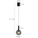 Steinhauer ceiling luminaire VOLARI 1 flame IP20, black dimmable