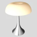 Steinhauer Tischleuchte ANCILLA, 2x E14, Wurmloch-Form, mit Schnurschalter, stahl gebürstet / Glasschirm weiß matt
