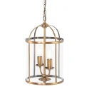 Steinhauer Pendelleuchte PIMPERNEL, 2-flammig, 2x E27, bronze gebürstet / Glas klar