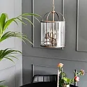 Steinhauer Steinhauer Pendant luminaire PIMPERNEL, 4 flames, glass, bronze
