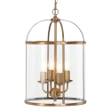 Steinhauer Pendelleuchte PIMPERNEL, 4-flammig, 4x E27, bronze gebürstet / Glas klar