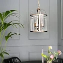 Steinhauer Steinhauer Pendant luminaire PIMPERNEL, 4 flames, glass, bronze