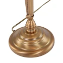 Steinhauer Tischleuchte / Banker-Leuchte ANCILLA, E27, mit Zugschalter-Kette, neigbar, gerade, bronze / Glasschirm, weiß
