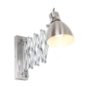 Wandleuchte SPRING mit Scheren-Armatur, E27, mit Euro-Steckerkabel + Schalter + Drehdimmer, verstellbar, schwarz matt