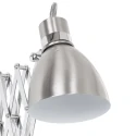 Wandleuchte SPRING mit Scheren-Armatur, E27, mit Euro-Steckerkabel + Schalter + Drehdimmer, verstellbar, schwarz matt