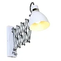 Steinhauer Wandleuchte SPRING mit Scheren-Armatur, E27, mit Euro-Steckerkabel + Schalter + Drehdimmer, verstellbar, weiß matt