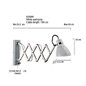 Steinhauer Wandleuchte SPRING mit Scheren-Armatur, E27, mit Euro-Steckerkabel + Schalter + Drehdimmer, verstellbar, weiß matt
