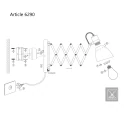 Steinhauer Wandleuchte SPRING mit Scheren-Armatur, E27, mit Euro-Steckerkabel + Schalter + Drehdimmer, verstellbar, schwarz matt