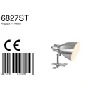 Steinhauer Klemmleuchte SPRING, E27, Euro-Steckerkabel mit Schnurschalter, dreh- und neigbar, Stahl gebürstet / Details chrom
