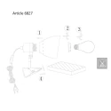 Steinhauer Klemmleuchte SPRING, E27, Euro-Steckerkabel mit Schnurschalter, dreh- und neigbar, weiß matt / Details chrom