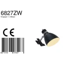 Klemmleuchte SPRING, E27, Euro-Steckerkabel mit Schnurschalter, dreh- und neigbar, schwarz matt / Details chrom