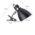 Steinhauer Klemmleuchte SPRING, E27, Euro-Steckerkabel mit Schnurschalter, dreh- und neigbar, schwarz matt / Details chrom