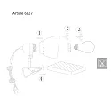 Steinhauer Klemmleuchte SPRING, E27, Euro-Steckerkabel mit Schnurschalter, dreh- und neigbar, schwarz matt / Details chrom