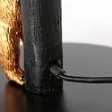 anne light & home Tischleuchte ANIMAUX - OURSES, E27, mit Bären-Deko + Schnurschalter, mattschwarz / gold, mit Schirm, Leinen schwarz